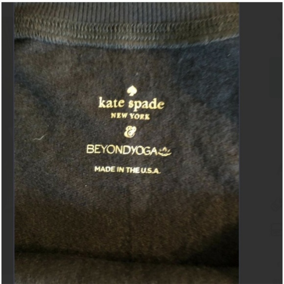 kate spade x beyond yoga play hooky black sweater top size xs nwt - Picture 6 of 7